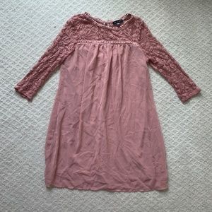 Juniors' As U Wish Lace-Sleeve Shift Dress Size Small